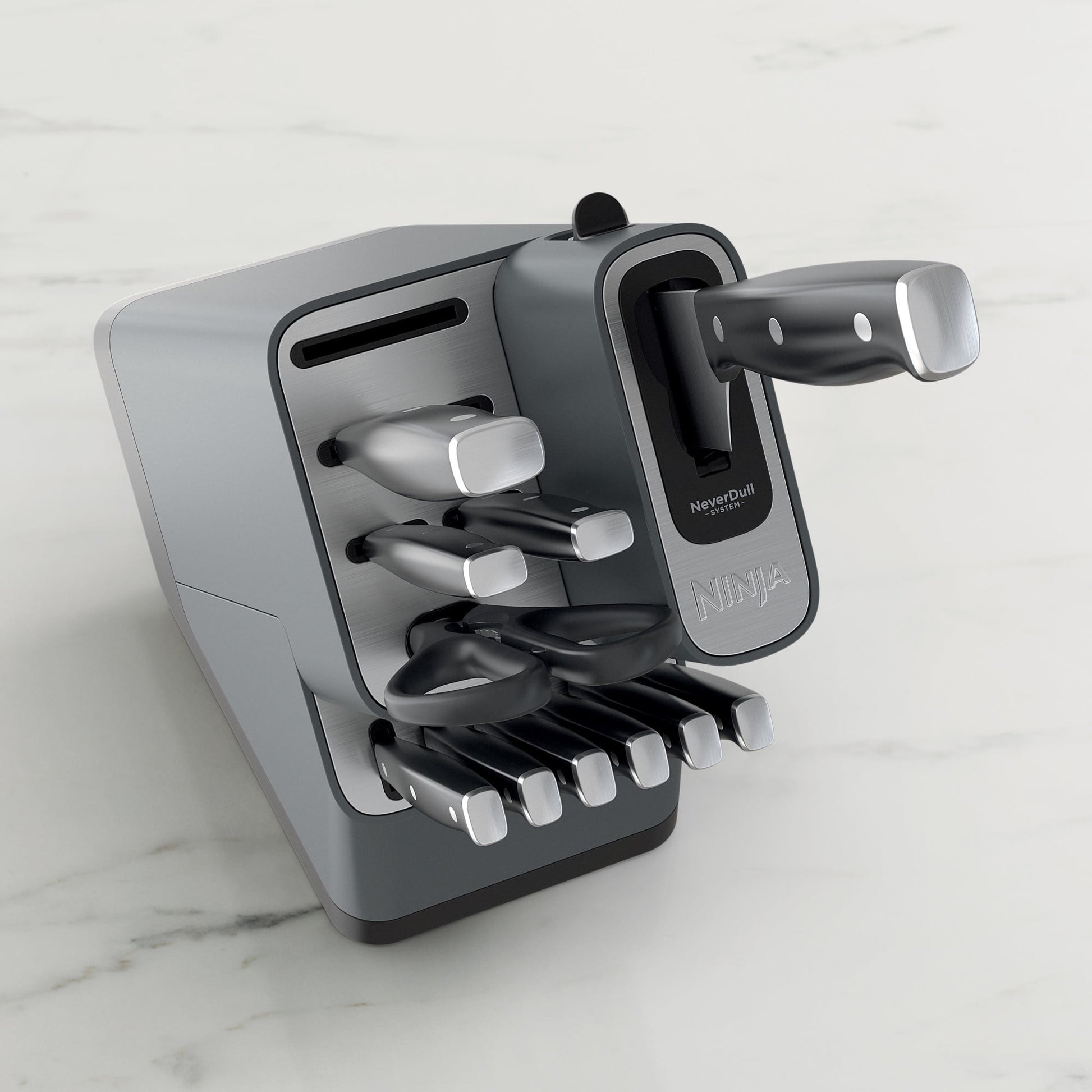 Foodi Neverdull 10-Piece Essential Knife System with Sharpener, Stainless Steel, K12010