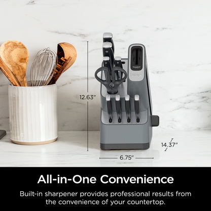 Foodi Neverdull 10-Piece Essential Knife System with Sharpener, Stainless Steel, K12010